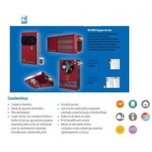 EQUIPO DE VINO PARTIDO PARED RDV207EA12S3 ZANOTTI,  92 M³ +14ºC 230V