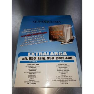 FUNDA UNIDAD EXTERIOR  EXTRA-LARGA ALT 850MM 950MM LARGO 400MM ANCHO