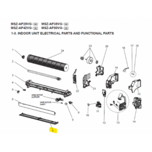 LAMA HORIZONTAL INFERIOR MITSUBISHI MSZ-AP25VGK-E6