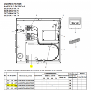 325- Placa control interior MITSUBISHI ELECTRIC modelo SEZ-KA71VA/1.TH