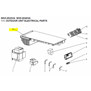 Placa control inverter unidad exterior Mitsubishi Electric MXZ-2D33VA-E3