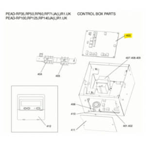 Placa de control unidad interior conductos MITSUBISHI ELECTRIC modelo PEAD-RP60JAR1.UK