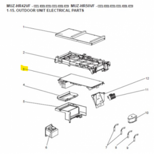 Placa inverter exterior MITSUBISHI ELECTRIC modelo MUZ-HR42VF-E2