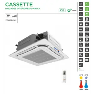 AIRE ACOND. GREE CASSETTE U-MATCH 42 R32 10320 FRIG/H 10320 KCAL/H A++