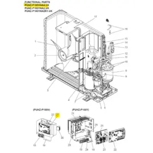 Placa inverter exterior MITSUBISHI ELECTRIC modelo PUHZ-P100VHA4.UK