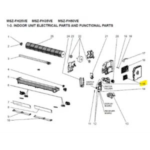 Placa control interior MITSUBISHI ELECTRIC modelo MSZ-FH35VE-E1