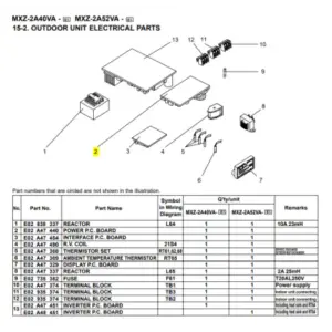 Placa de potencia unidad exterior MITSUBISHI ELECTRIC modelo MXZ-2A52VA-E2 190924