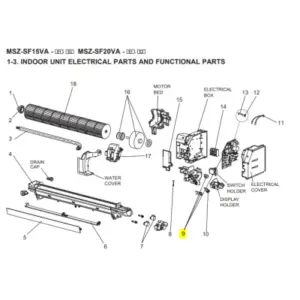 PLACA DE CONTROL UNIDAD INTEROR MITSUBISHI ELECTRIC MSZ-SF15VA-E1