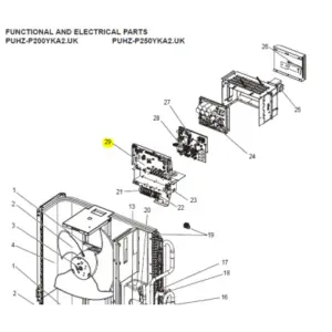 Placa de control exterior MITSUBISHI ELECTRIC modelo PUHZ-P200YKA2.UK