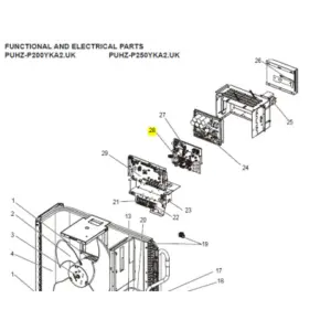 Placa filtro de ruido exterior MITSUBISHI ELECTRIC modelo PUHZ-P200YKA2.UK