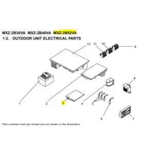 Placa interface P.C BOARD exterior MITSUBISHI ELECTRIC modelo MXZ-2B52VA-E1