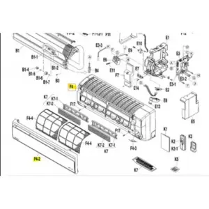 Carcasa + tapa filtros split interior DAIKIN modelo FTX35J3V1B
