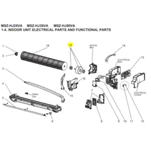 Motor ventilador unidad interior MITSUBISHI ELECTRIC modelo MSZ-HJ25/35/50VA E1/ER1
