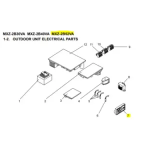 Placa display p.c board exterior MITSUBISHI ELECTRIC modelo MXZ-2B52VA-E1