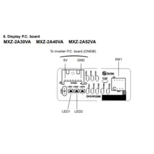 Placa display unidad exterior MITSUBISHI ELECTRIC modelo MXZ-2A40VA-E2