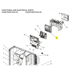 Placa inverter exterior MITSUBISHI ELECTRIC modelo PUHZ-P200YKA.UK