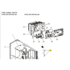 SONDA TH6-TH7 UNIDAD EXTERIOR MITSUBISHI ELECTRIC MODELO PUHZ-SP125YHA.UK