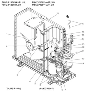 Sondas unidad exterior MITSUBISHI ELECTRIC modelo PUHZ-P100VHA3R2.UK