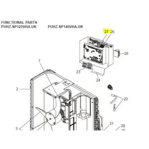 Placa control unidad exterior MITSUBISHI ELECTRIC modelo PUHZ-SP125VHA.UK