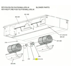 Motor ventilador unidad interior MITSUBISHI PEFY-P40VMA-ER2.UK