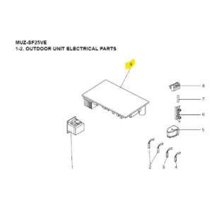 Placa inverter P.C BOARD exterior MITSUBISHI ELECTRIC modelo MUZ-SF25VE-E4