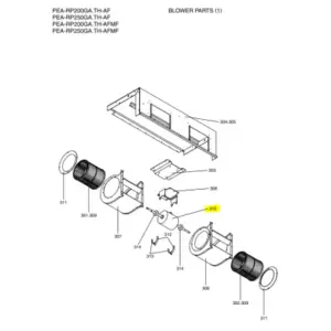 Motor ventilador unidad interior Mitsubishi Electric PEA-RP250GAQ.TH-AF