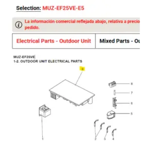 Placa inverter P.C BOARD exterior MITSUBISHI ELECTRIC modelo MUZ-EF35VE-E5