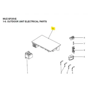 Placa inverter P.C BOARD exterior MITSUBISHI ELECTRIC modelo MUZ-SF35VE-E3