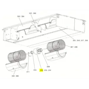 Motor ventilador unidad interior conductos MITSUBISHI ELECTRIC modelo PEAD-RP100JAR2.UK