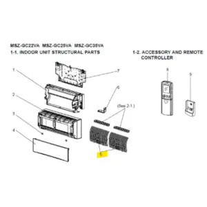 FILTROS DE AIRE UNIDAD INTERIOR MITSUBISHI ELECTRIC MSZ-GC35VA-E1/E2