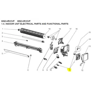 Placa de control unidad interior MITSUBISHI ELECTRIC modelo MSZ-HR25VF-E1