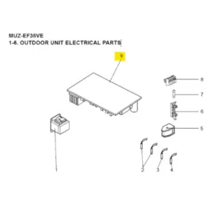 Placa inverter P.C BOARD exterior MITSUBISHI ELECTRIC modelo MUZ-EF35VE-E4