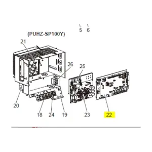 Placa control unidad exterior MITSUBISHI ELECTRIC modelo PUHZ-SP100YHA.UK