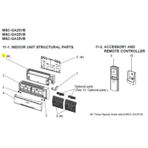 CARCASA TRASERA UNIDAD INTERIOR MITSUBISHI ELECTRIC MSC-GA25VB-E1