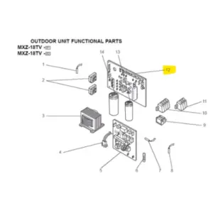 Placa control exterior MXZ-18TV-E1/E2 T2WE58451 ELECTRONIC CONTROL P.C. BOARD