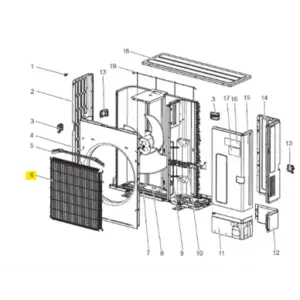 REJILLA UNIDAD EXTERIOR MITSUBISHI ELECTRIC PUZ-SM100VKA.TH
