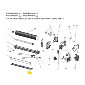LAMA HORIZONTAL INFERIOR MITSUBISHI MSZ-AP35VG-E4