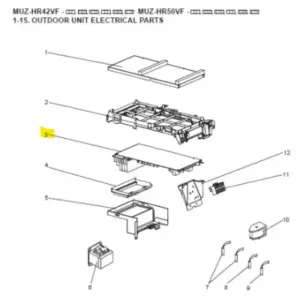 Placa inverter exterior MITSUBISHI ELECTRIC modelo MUZ-HR42VF-E2
