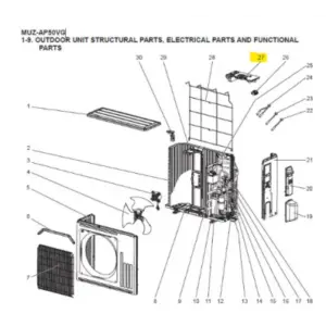 Placa inverter exterior MITSUBISHI ELECTRIC modelo MUZ-AP50VG-E1