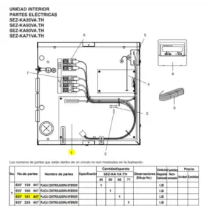 Placa control interior MITSUBISHI ELECTRIC modelo SEZ-KA50VA.TH