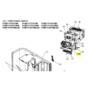 Placa control exterior MITSUBISHI ELECTRIC modelo PUMY-P140YHM1