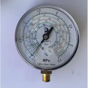 Manómetro de baja presión de Ø 80 mm amortiguado sin glicerina 128-P/4 azul