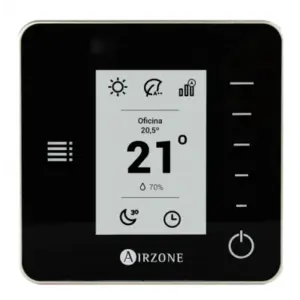 Termostato monocromo Acuazone Think conexión via radio negro AZDI6THINKR
