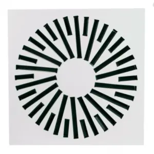 Difusor rotacional de placa modular de 30 elementos con plenum aislado motorizado para techo modular Airzone