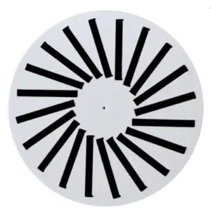 Difusor rotacional de placa circular de 20 elementos con plenum aislado motorizado para techo continuo Airzone